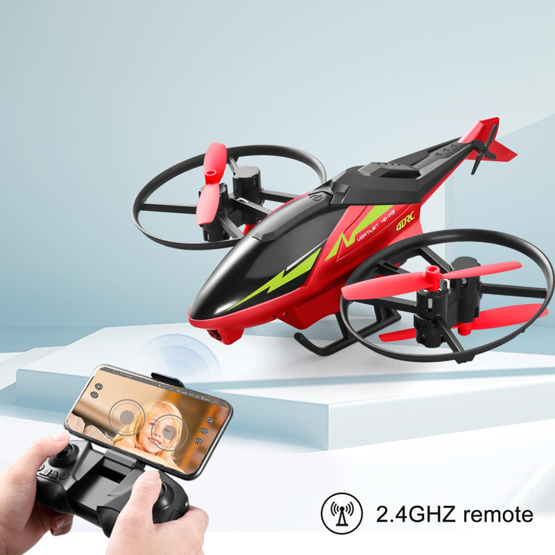 4DRC M3 Helicopter Mini Drone with 1080p Camera for Kids, Remote Control Quadcopter Toys Gifts for Boys Girls with FPV Live Video,3D Flips, Gestures Selfie, Altitude Hold, One Key Start, 2 Batteries