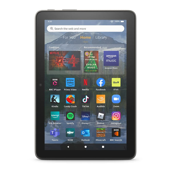 Amazon Fire HD 8 Plus tablet | 8-inch HD display, 32 GB, 30% faster processor, 3 GB RAM, wireless charging, 2022 release, with ads, Grey