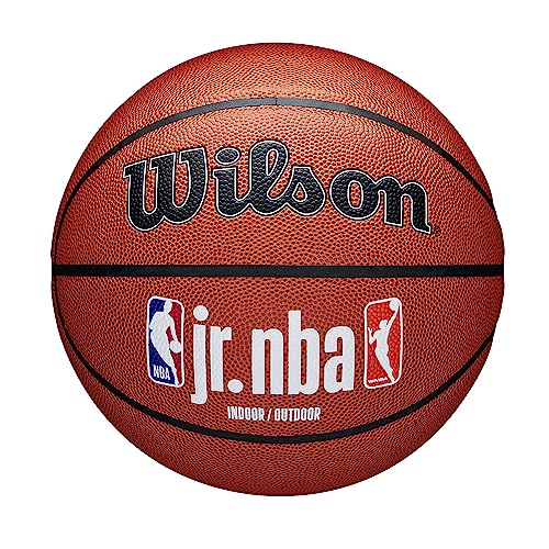 Wilson Basketball, Jr. NBA Authentic, Outdoor, Tackskin Cover, Size: 5, Brown