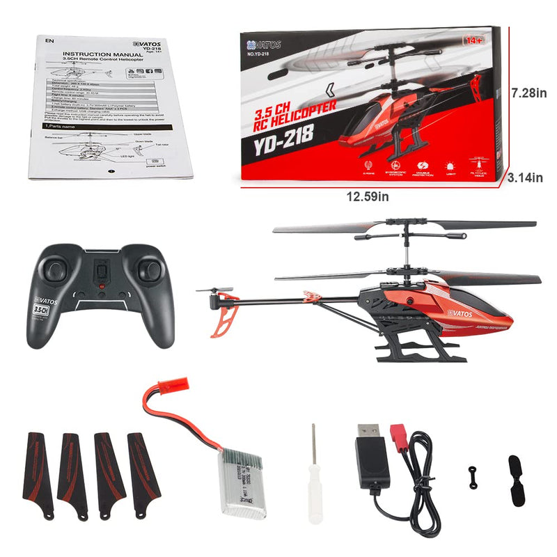 VATOS RC Helicopter, Remote Control Helicopter for Kids Altitude Hold Hobby RC Airplane with Batteries Gyro & LED Light 3.5 Channel Micro Alloy Mini Military Series Indoor Toy Gift for Boys Adults