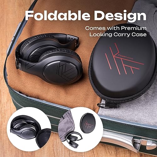 PowerLocus Bluetooth Headphones, Bluetooth Headphones Over Ear, Wireless Headphones with Microphone, 3 EQ Modes, 60Hrs Playtime, Foldable Headphones, Fabric Headband, Hi-Fi Stereo for Work/Travel/PC