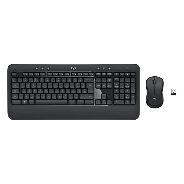Logitech MK540 Advanced Wireless Keyboard and Mouse Combo for Windows, 2.4 GHz Unifying USB-Receiver, Multimedia Hotkeys, 3-Year Battery Life, for PC, Laptop, QWERTY UK English Layout - Black