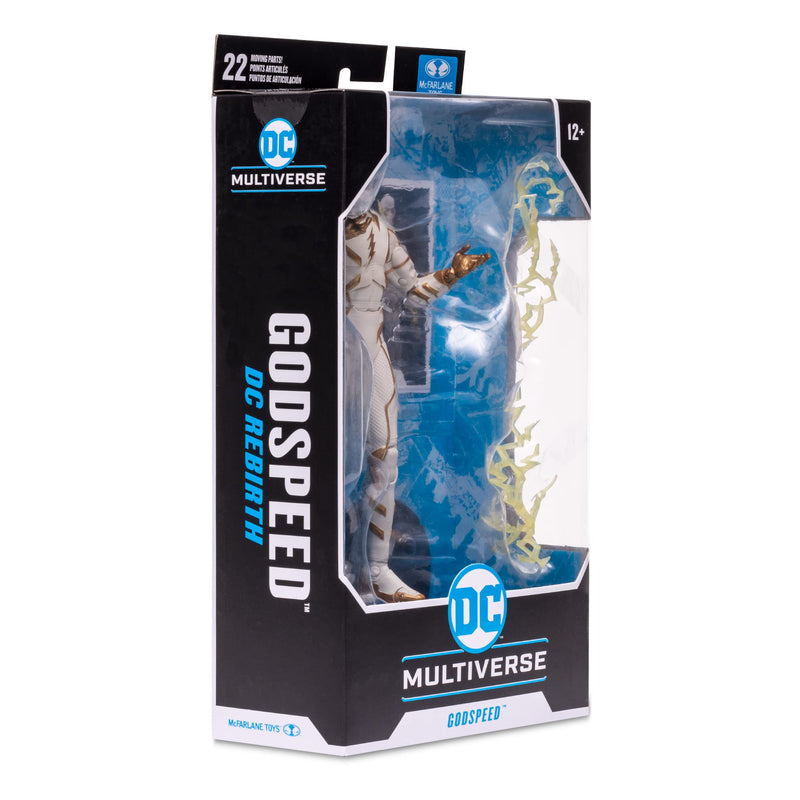 McFarlane Toys, DC Multiverse Godspeed 7-inch Action Figure with 22 Moving Parts, Collectible DC Rebirth Figure with Unique Collector Character Card – Ages 12+