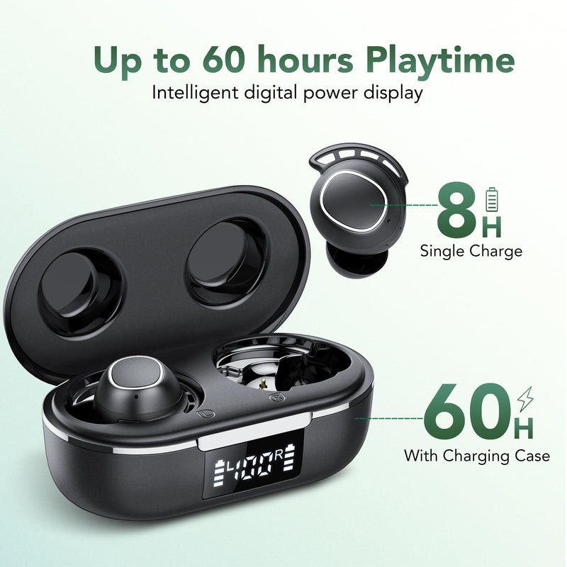 Ear Buds Wireless Earbuds, Bluetooth Headphones 5.3 In Ear with 4 ENC Noise Cancelling Mic, Bass Boost 90%, 60H Playtime Bluetooth Earphones, NEW Mini Bluetooth Earbuds IP8 Waterproof, USB-C