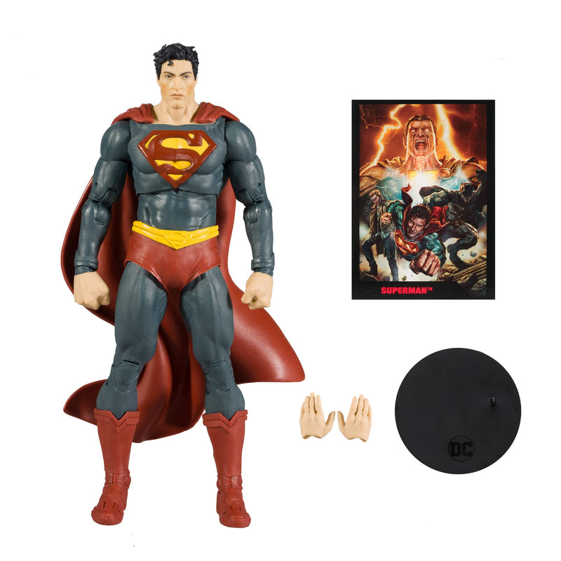 McFarlane Toys, 7-Inch DC Direct Black Adam Superman Action Figure with 22 Moving Parts, Collectible DC Black Adam Comic Figure Unique Collectible Character Card and Comic Book – Ages 12+