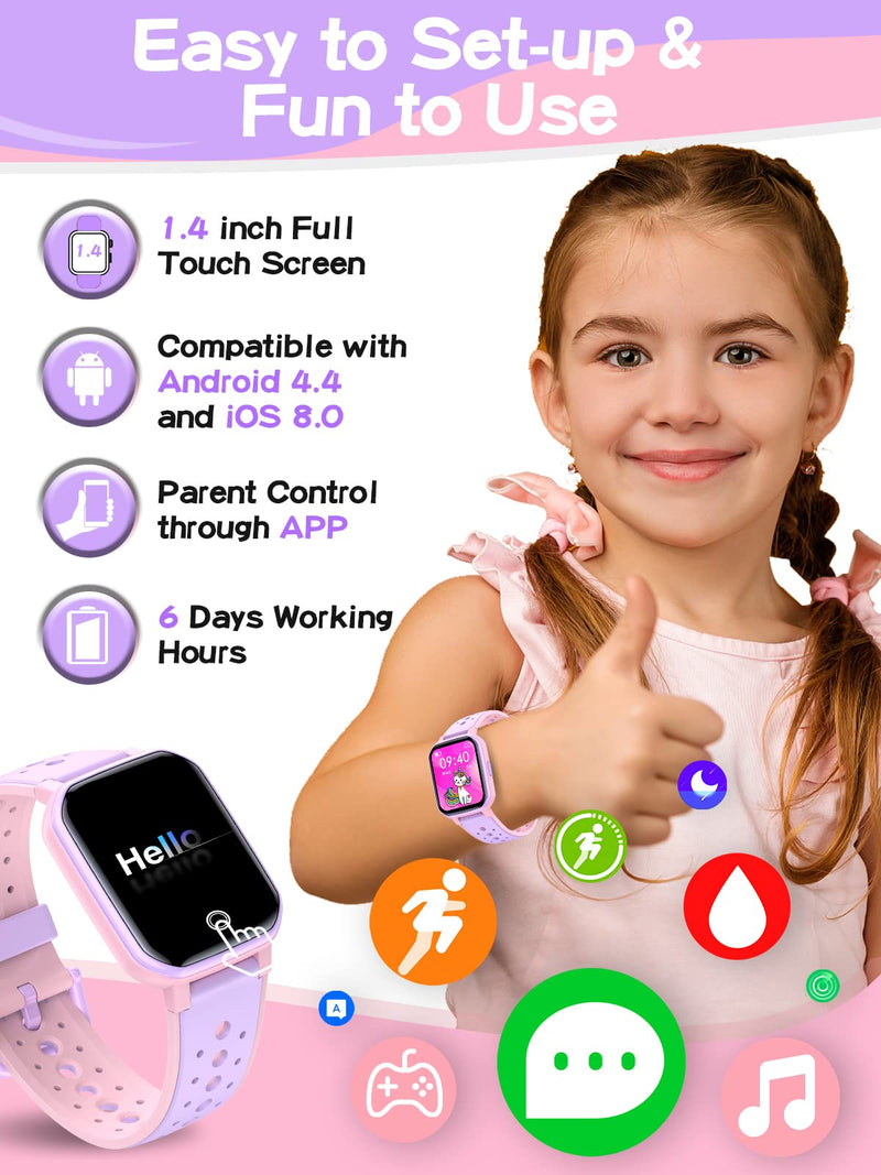 DIGEEHOT Kids Fitness Tracker Watch with Games, Kids Smart Watch IP68 Waterproof with Sport Modes, Pedometers, Alarm Clock, Heart Rate, Sleep Monitor, Birthday Toy Gifts for Kids Teens Boys Girls