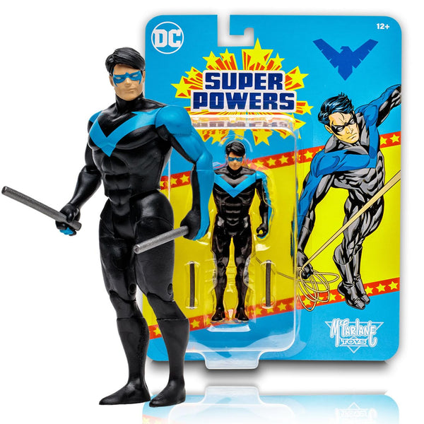 McFarlane Toys, DC Multiverse, 5-inch DC Super Powers Nightwing Action Figure with 5 points of articulations, Collectible DC Retro 1980’s Super Powers Line Figure – Ages 12+