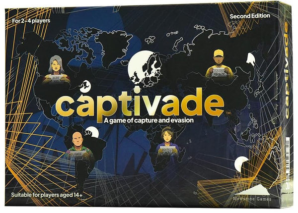 Captivade | The strategy board game of Evasion and Capture | Adult & Family games for Fun and Intrigue | Second Edition | 2-4 Players | 30-90 Minutes Playing Time.