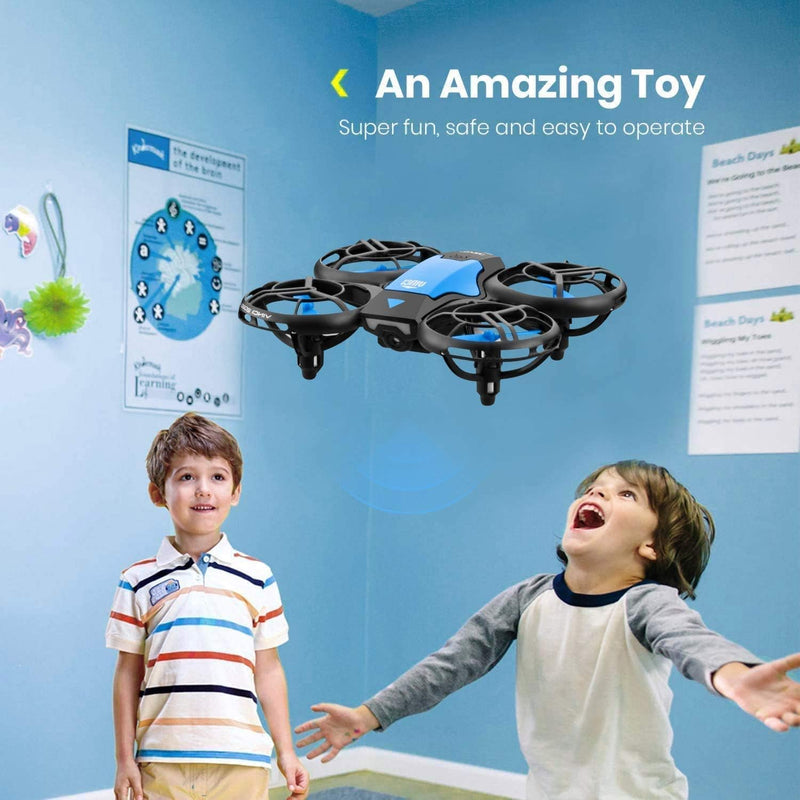 4DRC Mini Drone for Kids Hand Operated RC Quadcopter with 3 Batteries Longer Flight Time, Altitude Hold, Headless Mode, Throwing GO, 3D Flip and 3 Speed Modes Aeroplane for Beginners, Blue