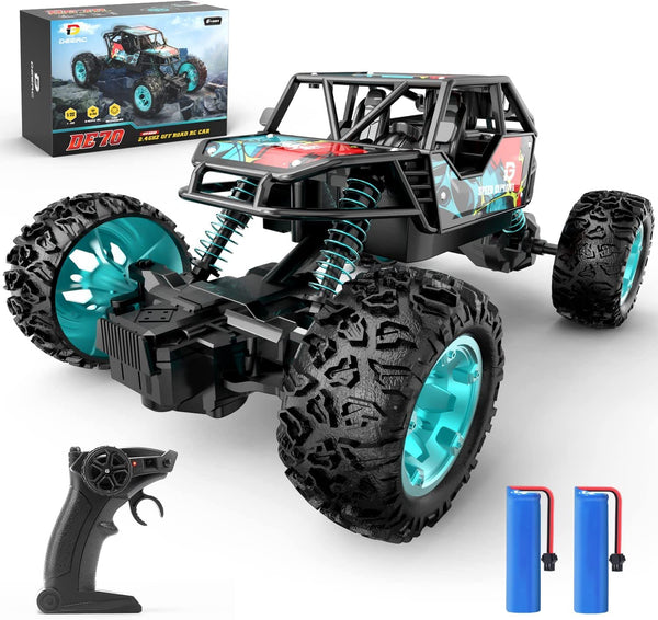 DEERC DE70 Remote Control Truck W/Metal Shell, 60+ Mins, 2.4G Remote Control Car, 1:22 RC Cars Crawler for Boys, RC Monster Trucks, Toy Vehicle Car Gift for Kids Adults Girls