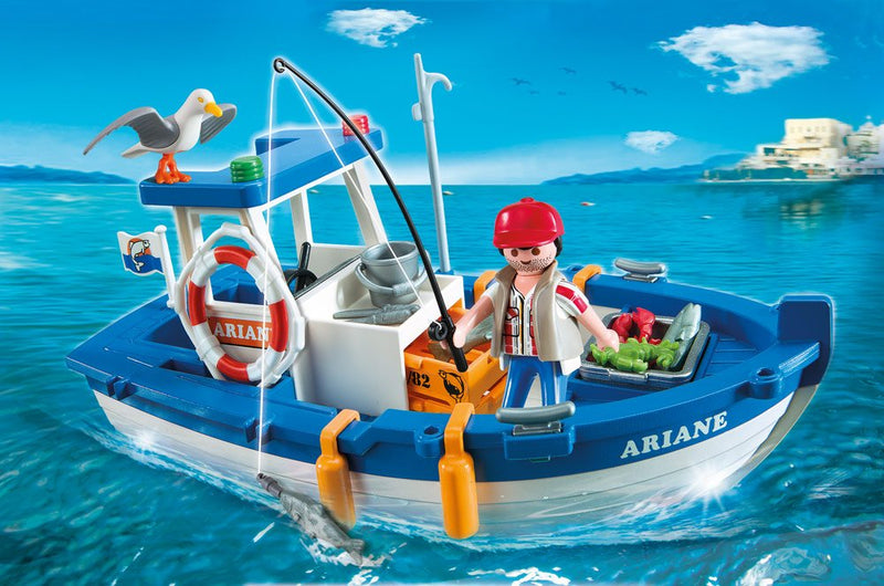 Playmobil 5131 Fishing Boat, Fun Imaginative Role-Play, PlaySets Suitable for Children Ages 4+