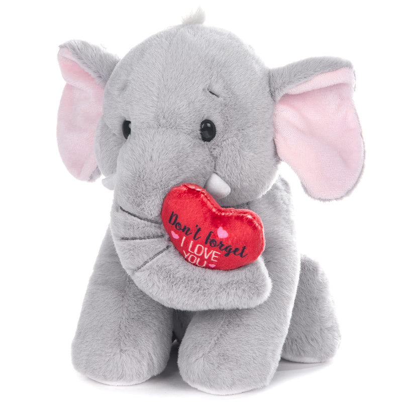 My OLi Plush Elephant Teddy 22cm Soft Elephant with Red Heart Stuffed Animal I Love You Elephant Plush Toys for Babies Kids Boys Girls Lover