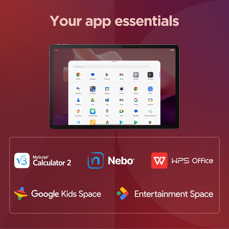 Lenovo Tab P12 Android Tablet | 12 inch 3K | 128GB | Lenovo Tab Pen Plus | WiFi 6 | 8GB RAM | Storm Grey | Designed for portable entertainment