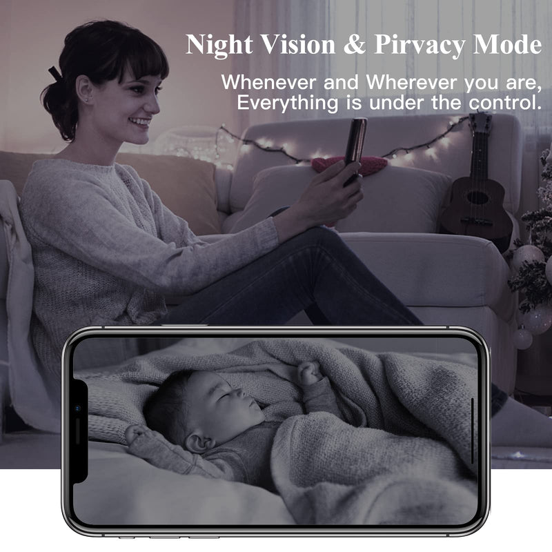 LAXIHUB Pet Camera with Phone App Puppy Dog Baby Camera/Cam Monitor Indoor Home CCTV WiFi Camera 1080P Night Vision 2-Way Audio