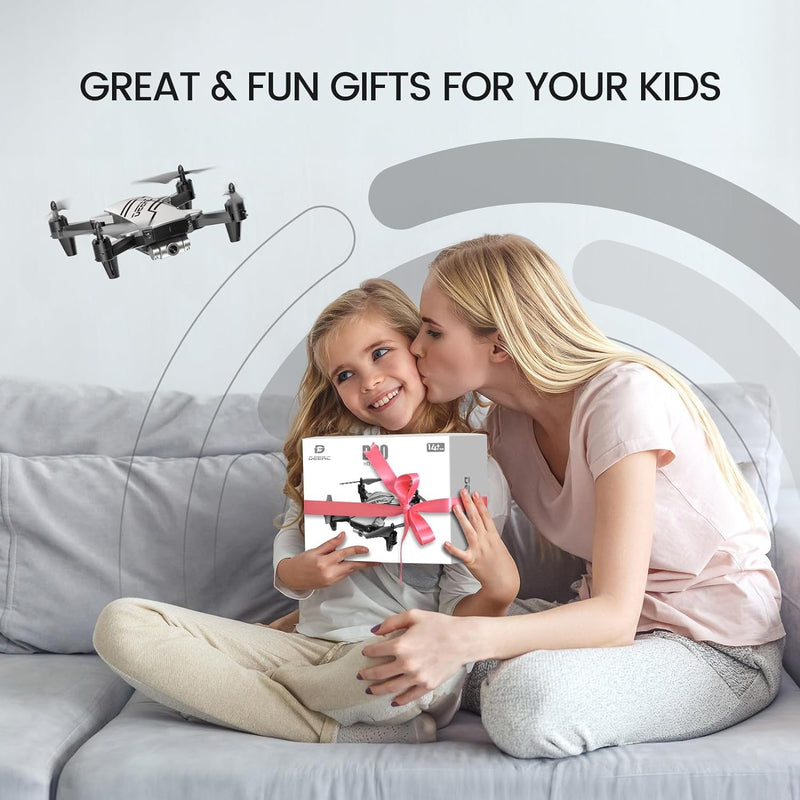 DEERC D20 Mini Drone for Kids with 720P HD FPV Camera, Foldable RC Quadcopter for Boys Girls with Altitude Hold, Headless Mode, One Key Start, Tap Fly, Speed Adjustment, 3D Flips, 2 Modular Batteries