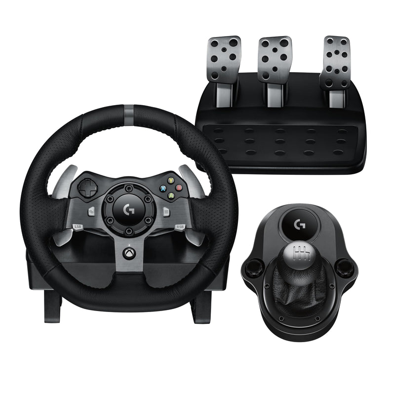 Logitech G920 Driving Force Racing Wheel & Pedals Plus Gear Shifter Bundle (Xbox One & PC) UK-Plug