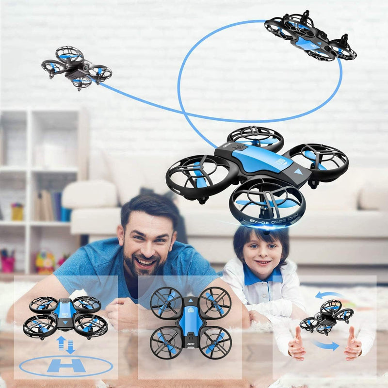 4DRC Mini Drone for Kids Hand Operated RC Quadcopter with 3 Batteries Longer Flight Time, Altitude Hold, Headless Mode, Throwing GO, 3D Flip and 3 Speed Modes Aeroplane for Beginners, Blue