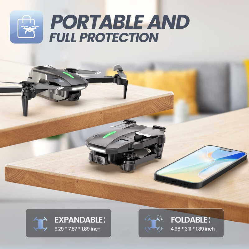 DEERC D70 Mini Drone for Kids Adults with Camera, 720P HD FPV Foldable RC Quarcopter for Boys Girls with Headless Mode, Tap Fly, 360° Flips, Voice and Gesture Control, 2 Modular Batteries