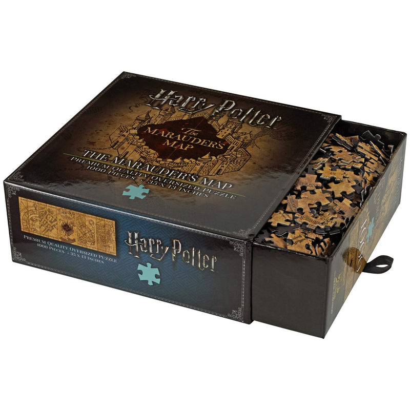 The Noble Collection Harry Potter Marauders Map 1000pc Jigsaw Puzzle - 35 x 13in (89 x 33cm) Oversized Puzzle - Harry Potter Film Set Movie Props Gifts