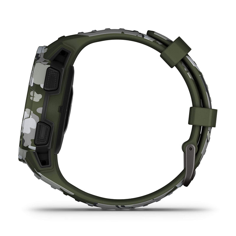 Garmin Instinct SOLAR, Rugged GPS Smartwatch, Built-in Sports Apps and Health Monitoring, Solar Charging and Ultratough Design Features, Lichen Camo