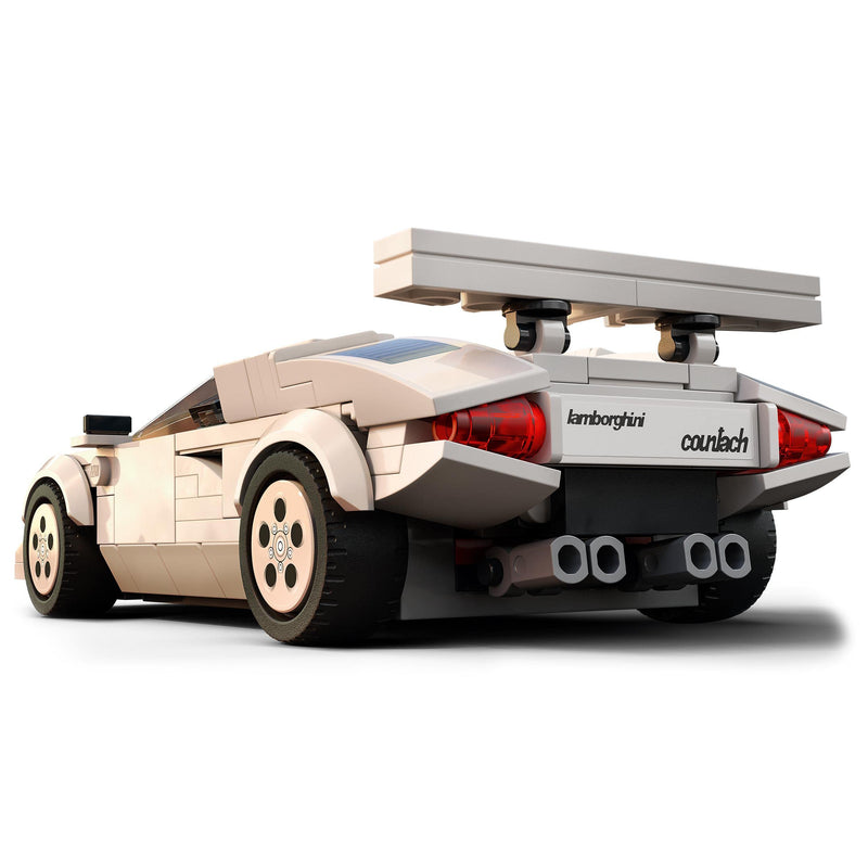 LEGO 76908 Speed Champions Lamborghini Countach, Race Car Toy Model Replica, Collectible Building Set with Racing Driver Minifigure