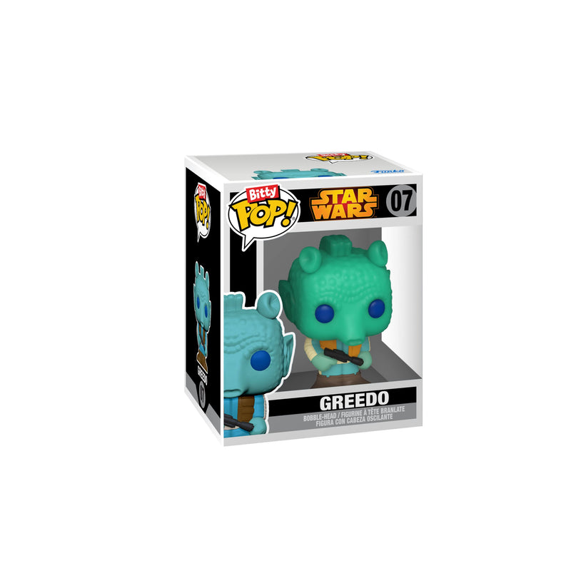 Funko Bitty POP! Star Wars - Han Solo™, Chewbacca™, Greedo™ and A Surprise Mystery Mini Figure - 0.9 Inch (2.2 Cm) Collectable - Stackable Display Shelf Included - Gift Idea - Party Bags Stocking