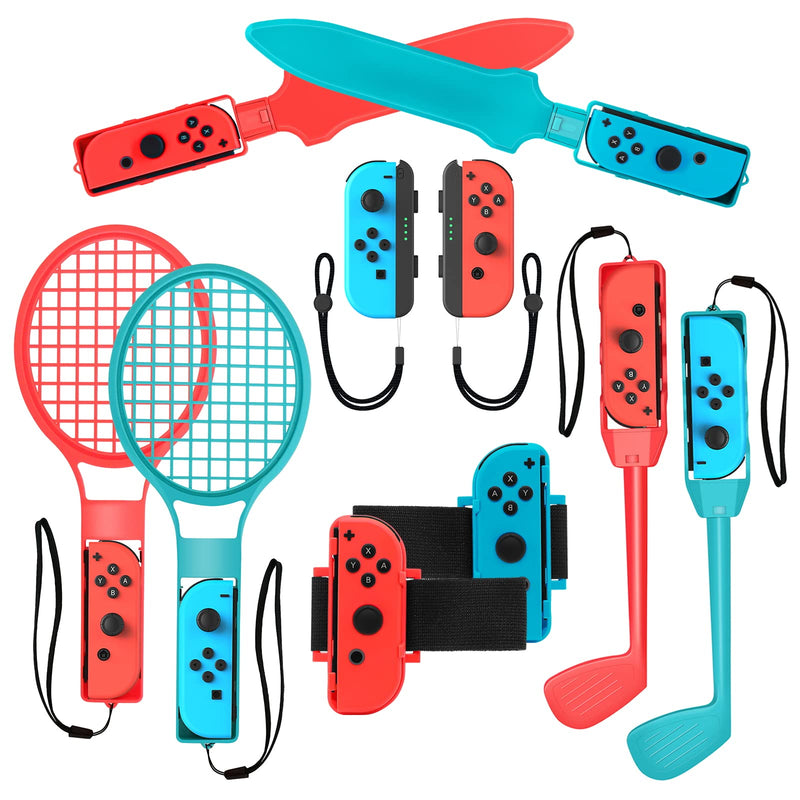 2024 Switch Sports Accessories Bundle for Nintendo Switch Games , 10-in-1 Family Party Pack Game Accessories Set Kit for Switch OLED Sports Games