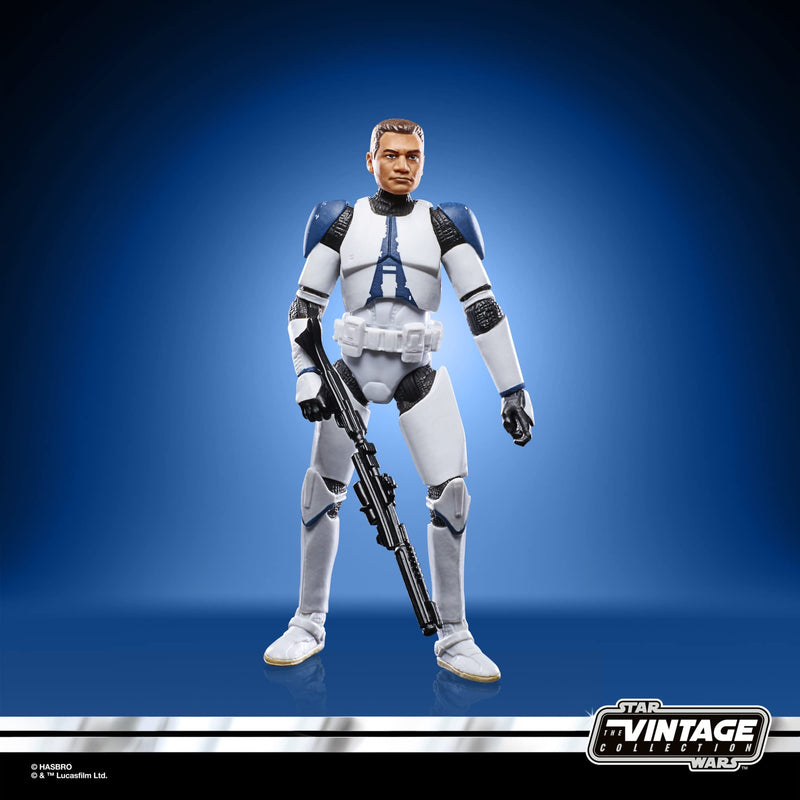 Star Wars Hasbro The Vintage Collection Clone Trooper (501st Legion) Toy, 9.5 CM Scale The Clone Wars Figure, 4 and Up