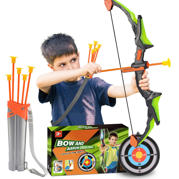 Diyfrety Bow and Arrow Set Kids,Garden Toys for 3 4 5 6 7 8 Year Olds Boys Girls Outdoor Toys for 8 9 10 11 12 Year Olds Boys Gifts for 3-12 for Year Olds Boys Archery Set for Kids Boys Toys Age 3-12