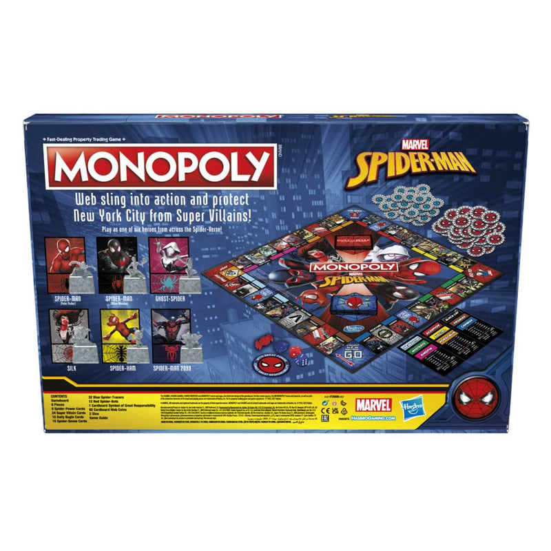 Monopoly: Marvel Spider-Man Edition Board Game, Play as a Spider Hero, Fun Game to Play for Kids Ages 8 and Up