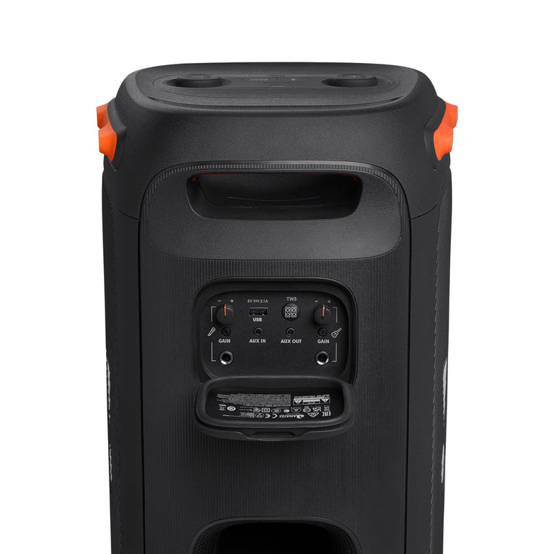 JBL PartyBox110 Portable Indoor and Outdoor Party Speaker with Built-In Lights, IPX4 Splashproof Design, Deep Bass and 12 Hours of Playtime, in Black