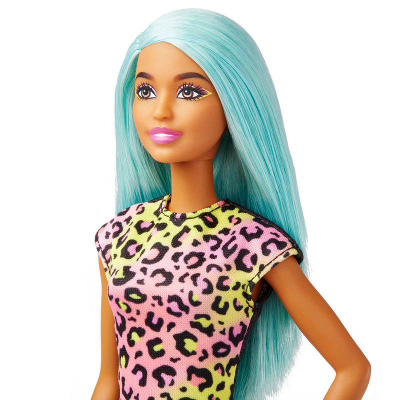 BARBIE Make-up-Artist - Puppe mit Farbpalette und Schminkpinsel, extravagantes Outfit mit Leopardenmuster und pinken Plateauschuhen, für Kinder ab 3 JahrenHKT66