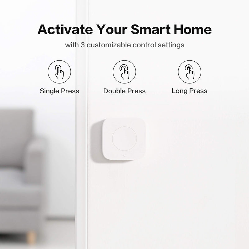 Aqara Wireless Mini Switch, Requires AQARA HUB, Zigbee Connection, Versatile 3-Way Control Button for Smart Home Devices, Compatible with Apple HomeKit, Smart Switch Works with IFTTT