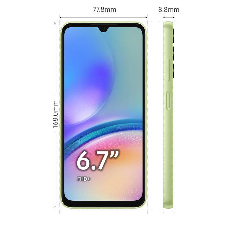 Samsung Galaxy A05s, Factory Unlocked Android Smartphone, 13MP Front Camera, Fast Charging, 64GB, Light Green, 3 Year Manufacturer Extended Warranty (UK Version)