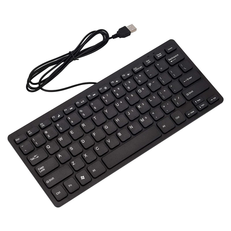 ASIDE USB Wired Mini Keyboard, Slim Ergonomic Keyboard Small Compact Simple Wired Business Keyboard for Laptop and Desktop Computer, Plug and Play