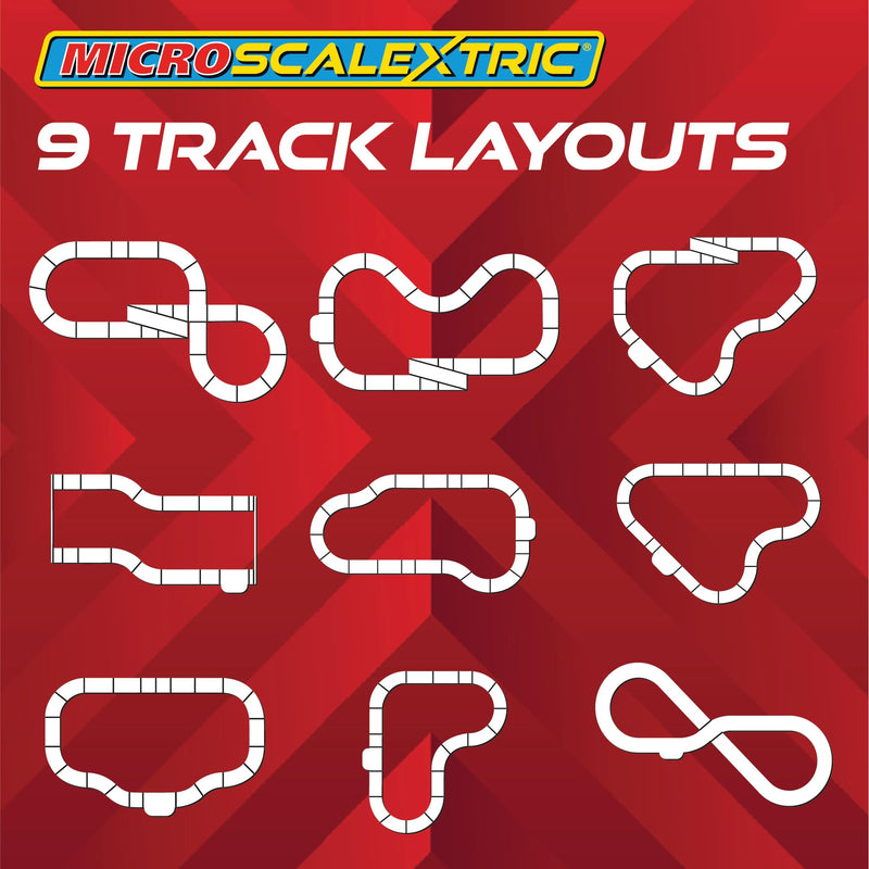 Micro Scalextric Sets for Kids Age 4+ - Law Enforcer Race Set - Mains Powered Electric Racing Track Set, Slot Car Race Tracks - Includes: 2x Cars, 1x Track Set, 1x Mains Powerbase & 2x Controllers