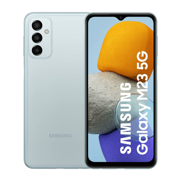 Samsung Galaxy M23 5G Mobile Phone SIM Free Android Smartphone 4GB RAM 128GB Storage Light Blue [Amazon Exclusive]
