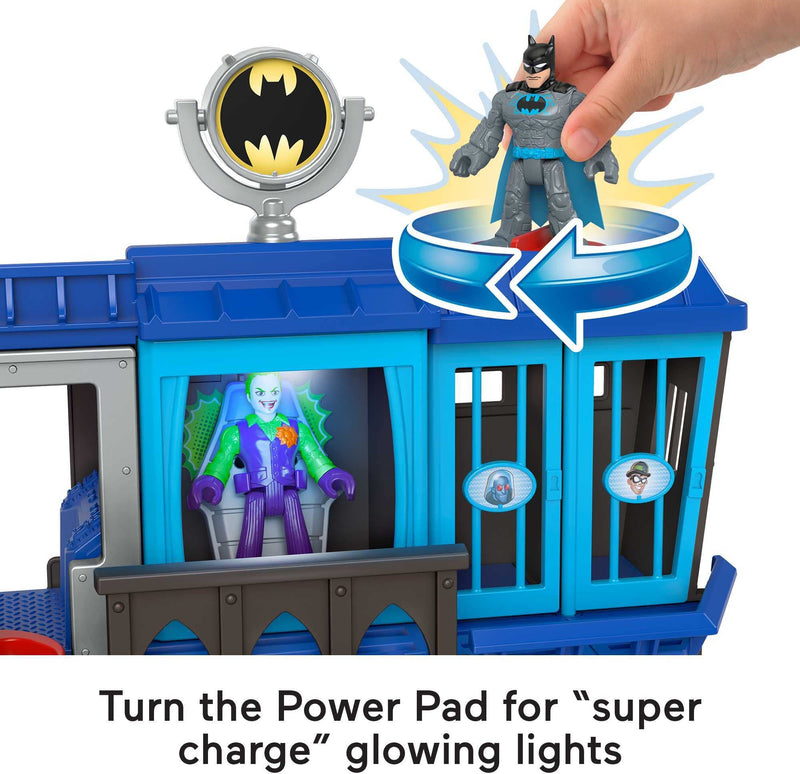 Fisher Price Imaginext DC Super Friends Gotham City Jail Recharged, prison playset with Batman and The Joker figures for preschool kids ages 3+