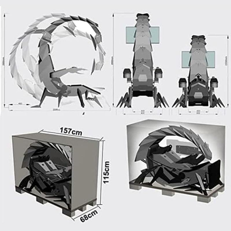 CSTAL Integrated Gaming Chair, Comfortable Ergonomic Design Computer Cockpit Chair, Adjustable Swivel E-Sports Chair, Built for The Pro, with LED Lights