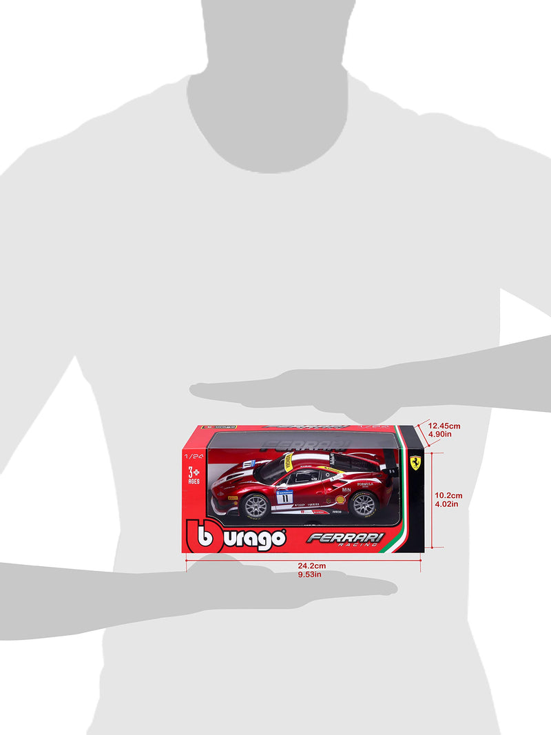 Bburago B18-26308 Ferrari 488 Challenge (2017) 1:24 Scale Die-Cast Collectible Race car, red