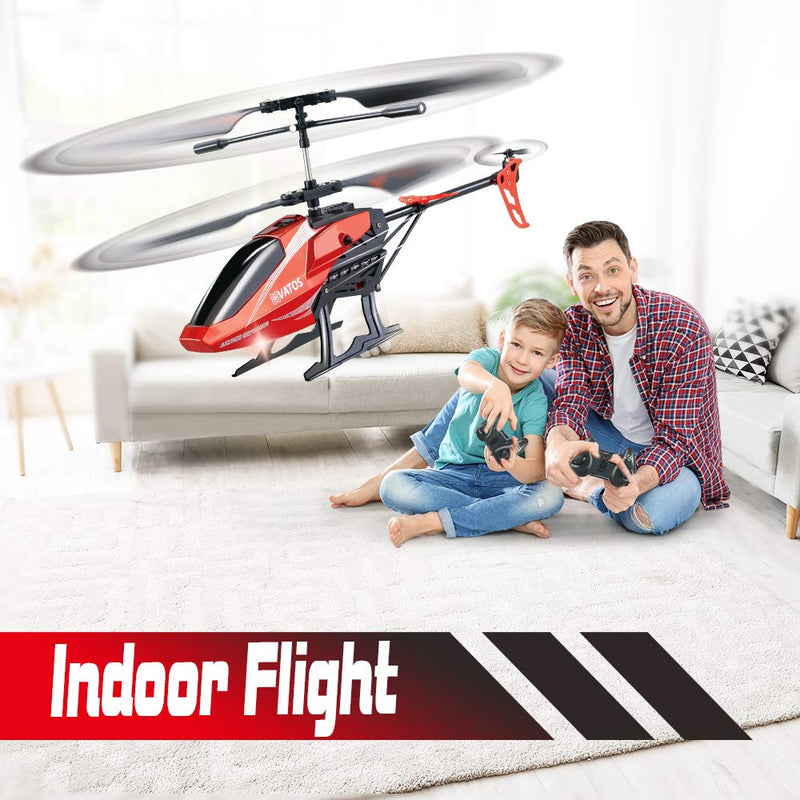 VATOS RC Helicopter, Remote Control Helicopter for Kids Altitude Hold Hobby RC Airplane with Batteries Gyro & LED Light 3.5 Channel Micro Alloy Mini Military Series Indoor Toy Gift for Boys Adults