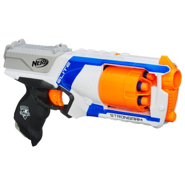 Strongarm Nerf N-Strike Elite Toy Blaster with Rotating Barrel, Slam Fire, and 6 Official Nerf Elite Darts for Kids, Teens, and Adults - Amazon Exclusive