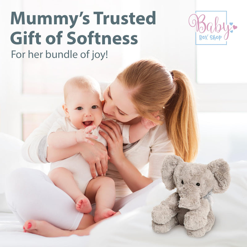 Elephant Teddy Bear Soft Toy - Plush Baby Gift, Christening, Baby Shower, Birthday or Christmas Toys for Kids