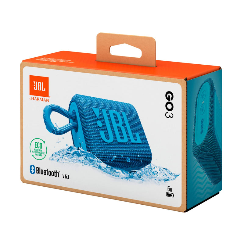 JBL Go 3 Wireless Bluetooth Speaker, Waterproof with 5 Hours of Battery Life, Blue