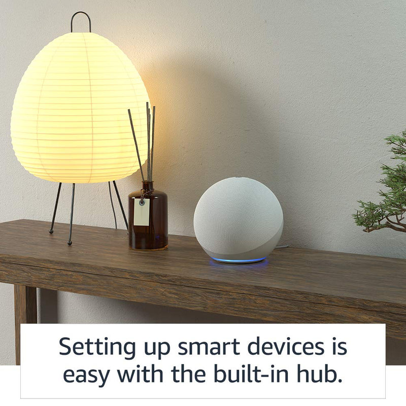 Echo (4th generation) | Premium sound Wi-Fi and Bluetooth smart speaker with smart home hub and Alexa | Glacier White