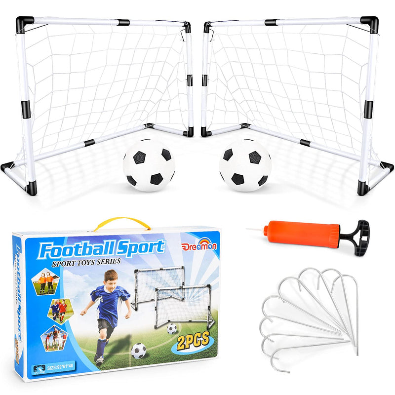 Dreamon Set of 2 Kids Football Goal Post Net with Ball Pump Indoor Outdoor Soccer Sport Games Children Training Practice Toy Set