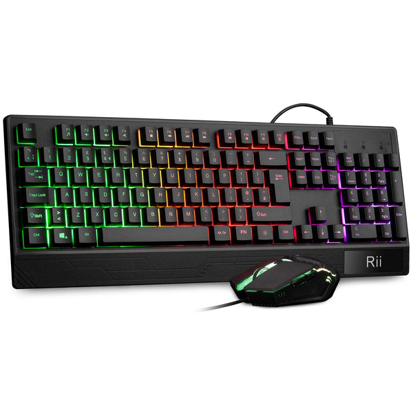 Rii Gaming Keyboard and Mouse,RGB Light Up Keyboard and Mouse Set for PS4,Xbox for Gaming ,Working-UK Layout