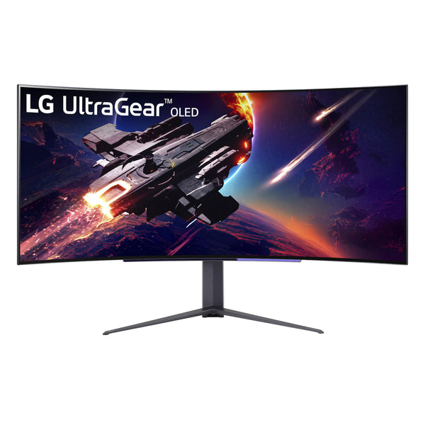 LG UltraGear 45GR95QE - 45 Inch Curved OLED Gaming Monitor WQHD (3440 x 1440), 240Hz Refresh Rate, 0.03ms Response Time, Anti-glare, AMD FreeSync Premium, NVIDIA G-SYNC Compatible, HDMI 2.1