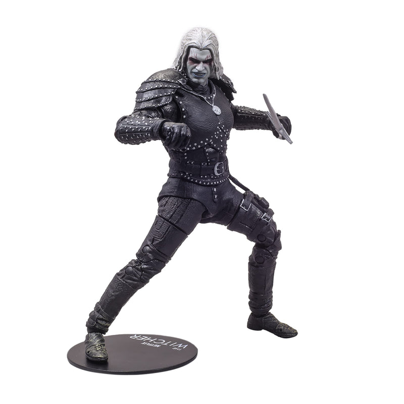 McFarlane Toys, Netflix The Witcher 7-inch Geralt of Rivia (Witcher Mode) Action Figure with 22 Moving Parts, The Witcher Season 2 Collectible Figure with Collectors Stand Base– Ages 12+