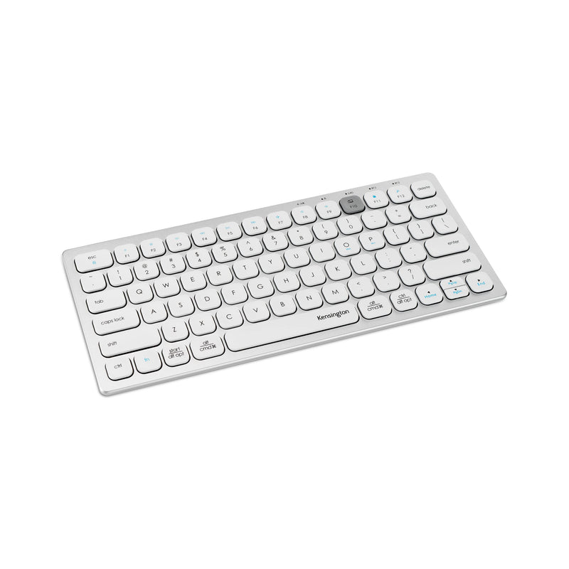 Kensington Dual Wireless Compact Keyboard, Desktop Multi Device UK Computer Battery Powered Keyboard With Bluetooth Connectivity, White (K75504UK)